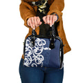 New Zealand Maori Mo Bros Shoulder Handbag Blue Ribbon With Koru Kowhaiwhai - Aussie Hoodie