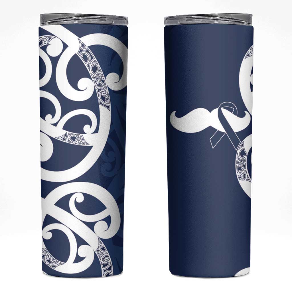 New Zealand Maori Mo Bros Skinny Tumbler Blue Ribbon With Koru Kowhaiwhai - Aussie Hoodie