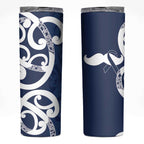 New Zealand Maori Mo Bros Skinny Tumbler Blue Ribbon With Koru Kowhaiwhai - Aussie Hoodie
