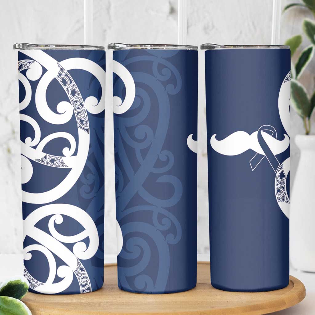 New Zealand Maori Mo Bros Skinny Tumbler Blue Ribbon With Koru Kowhaiwhai - Aussie Hoodie