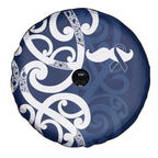 New Zealand Maori Mo Bros Spare Tire Cover Blue Ribbon With Koru Kowhaiwhai - Aussie Hoodie