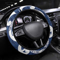 New Zealand Maori Mo Bros Steering Wheel Cover Blue Ribbon With Koru Kowhaiwhai - Aussie Hoodie