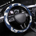 New Zealand Maori Mo Bros Steering Wheel Cover Blue Ribbon With Koru Kowhaiwhai - Aussie Hoodie