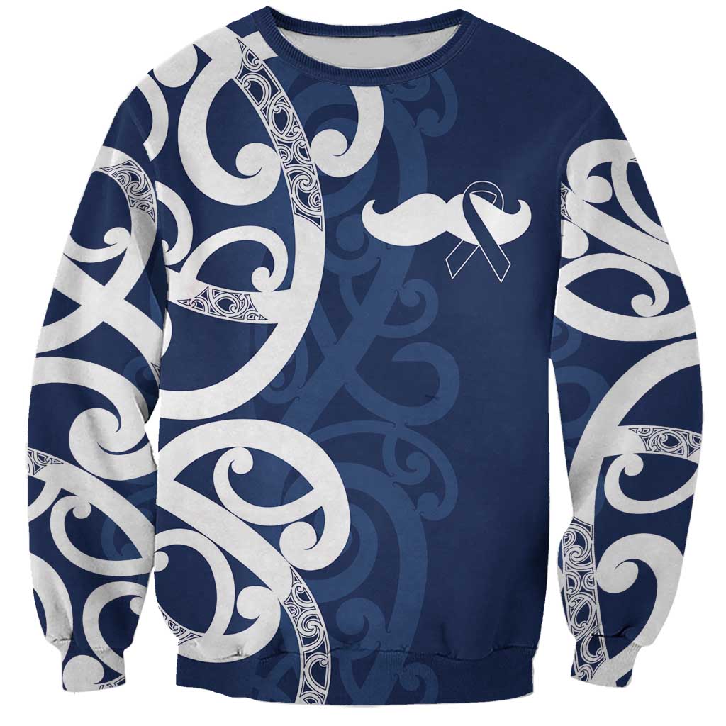 New Zealand Maori Mo Bros Sweatshirt Blue Ribbon With Koru Kowhaiwhai - Aussie Hoodie