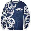 New Zealand Maori Mo Bros Sweatshirt Blue Ribbon With Koru Kowhaiwhai - Aussie Hoodie