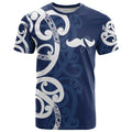 New Zealand Maori Mo Bros T Shirt Blue Ribbon With Koru Kowhaiwhai - Aussie Hoodie