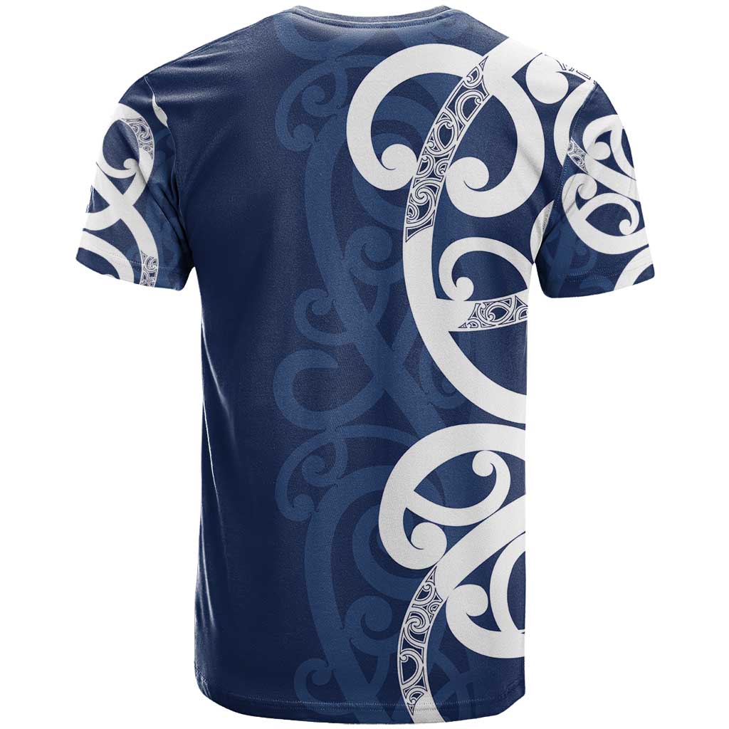 New Zealand Maori Mo Bros T Shirt Blue Ribbon With Koru Kowhaiwhai - Aussie Hoodie