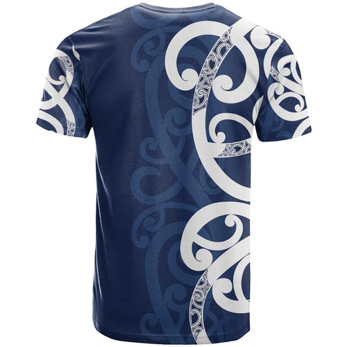 New Zealand Maori Mo Bros T Shirt Blue Ribbon With Koru Kowhaiwhai - Aussie Hoodie
