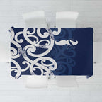 New Zealand Maori Mo Bros Tablecloth Blue Ribbon With Koru Kowhaiwhai - Aussie Hoodie