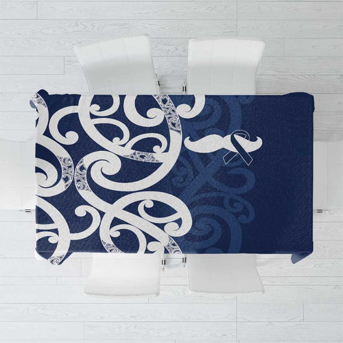 New Zealand Maori Mo Bros Tablecloth Blue Ribbon With Koru Kowhaiwhai - Aussie Hoodie