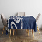New Zealand Maori Mo Bros Tablecloth Blue Ribbon With Koru Kowhaiwhai - Aussie Hoodie