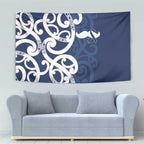 New Zealand Maori Mo Bros Tapestry Blue Ribbon With Koru Kowhaiwhai - Aussie Hoodie