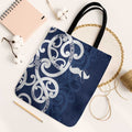 New Zealand Maori Mo Bros Tote Bag Blue Ribbon With Koru Kowhaiwhai - Aussie Hoodie