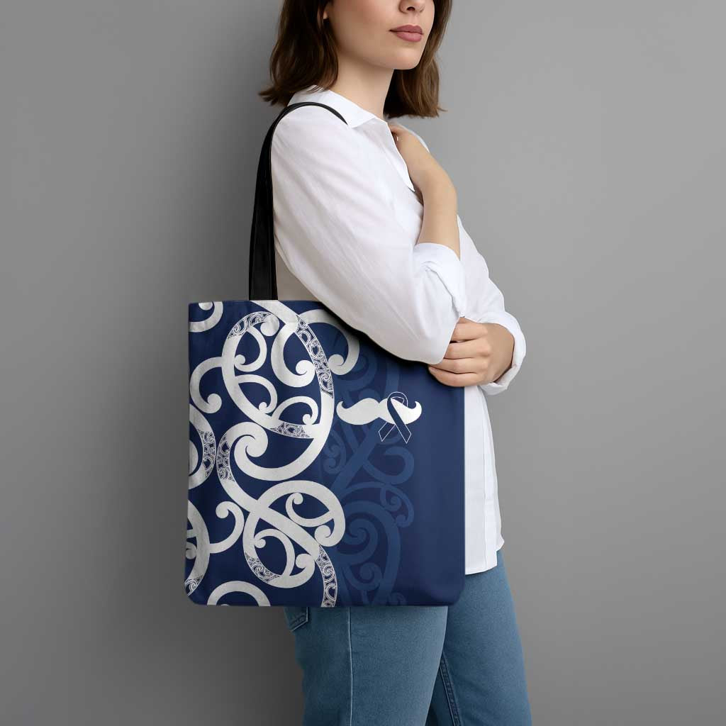 New Zealand Maori Mo Bros Tote Bag Blue Ribbon With Koru Kowhaiwhai - Aussie Hoodie