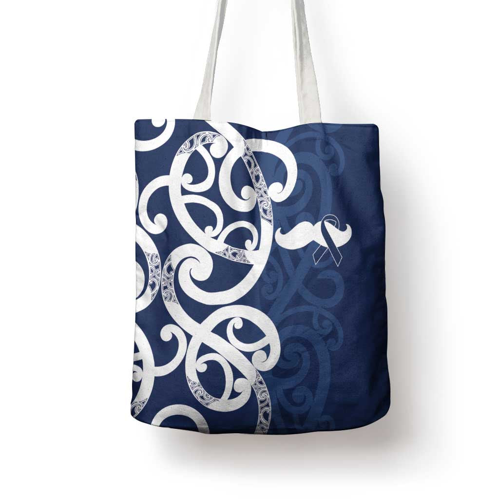 New Zealand Maori Mo Bros Tote Bag Blue Ribbon With Koru Kowhaiwhai - Aussie Hoodie