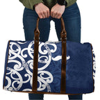 New Zealand Maori Mo Bros Travel Bag Blue Ribbon With Koru Kowhaiwhai - Aussie Hoodie