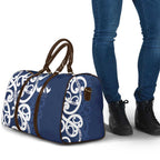 New Zealand Maori Mo Bros Travel Bag Blue Ribbon With Koru Kowhaiwhai - Aussie Hoodie