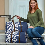 New Zealand Maori Mo Bros Travel Bag Blue Ribbon With Koru Kowhaiwhai - Aussie Hoodie