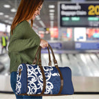 New Zealand Maori Mo Bros Travel Bag Blue Ribbon With Koru Kowhaiwhai - Aussie Hoodie