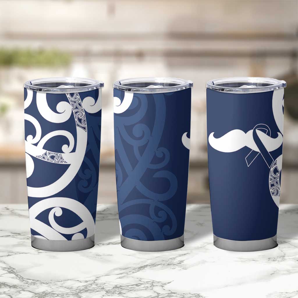 New Zealand Maori Mo Bros Tumbler Cup Blue Ribbon With Koru Kowhaiwhai - Aussie Hoodie