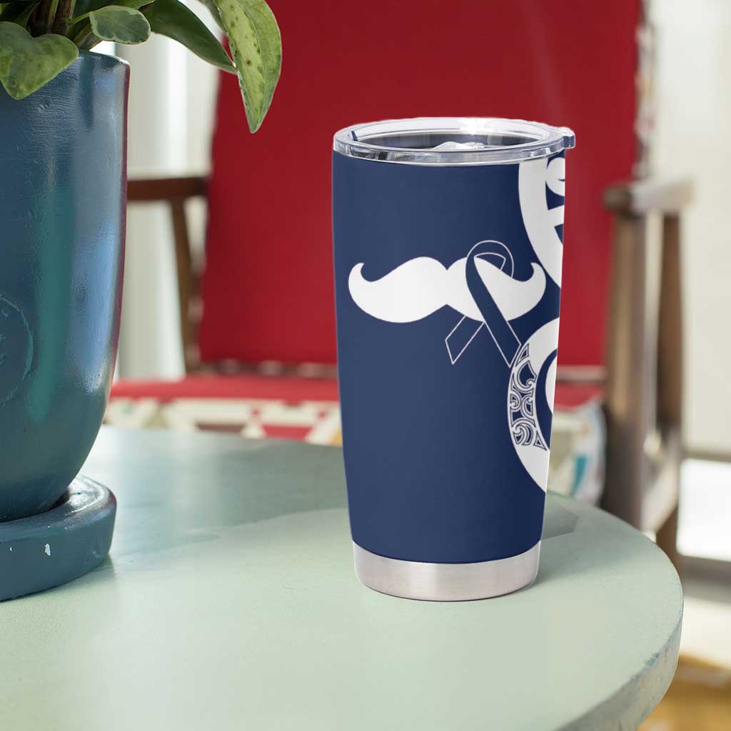 New Zealand Maori Mo Bros Tumbler Cup Blue Ribbon With Koru Kowhaiwhai - Aussie Hoodie