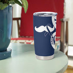 New Zealand Maori Mo Bros Tumbler Cup Blue Ribbon With Koru Kowhaiwhai - Aussie Hoodie