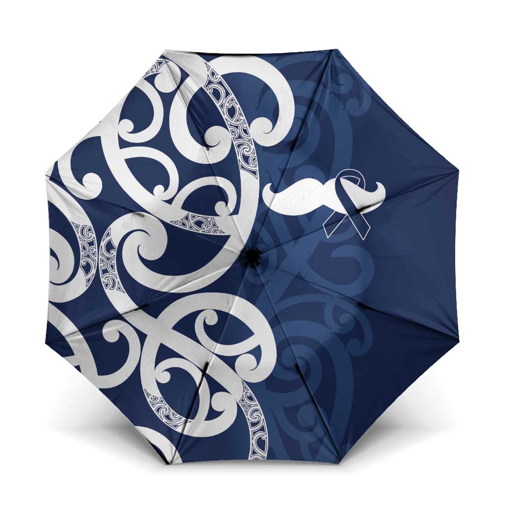 New Zealand Maori Mo Bros Umbrella Blue Ribbon With Koru Kowhaiwhai - Aussie Hoodie