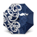 New Zealand Maori Mo Bros Umbrella Blue Ribbon With Koru Kowhaiwhai - Aussie Hoodie