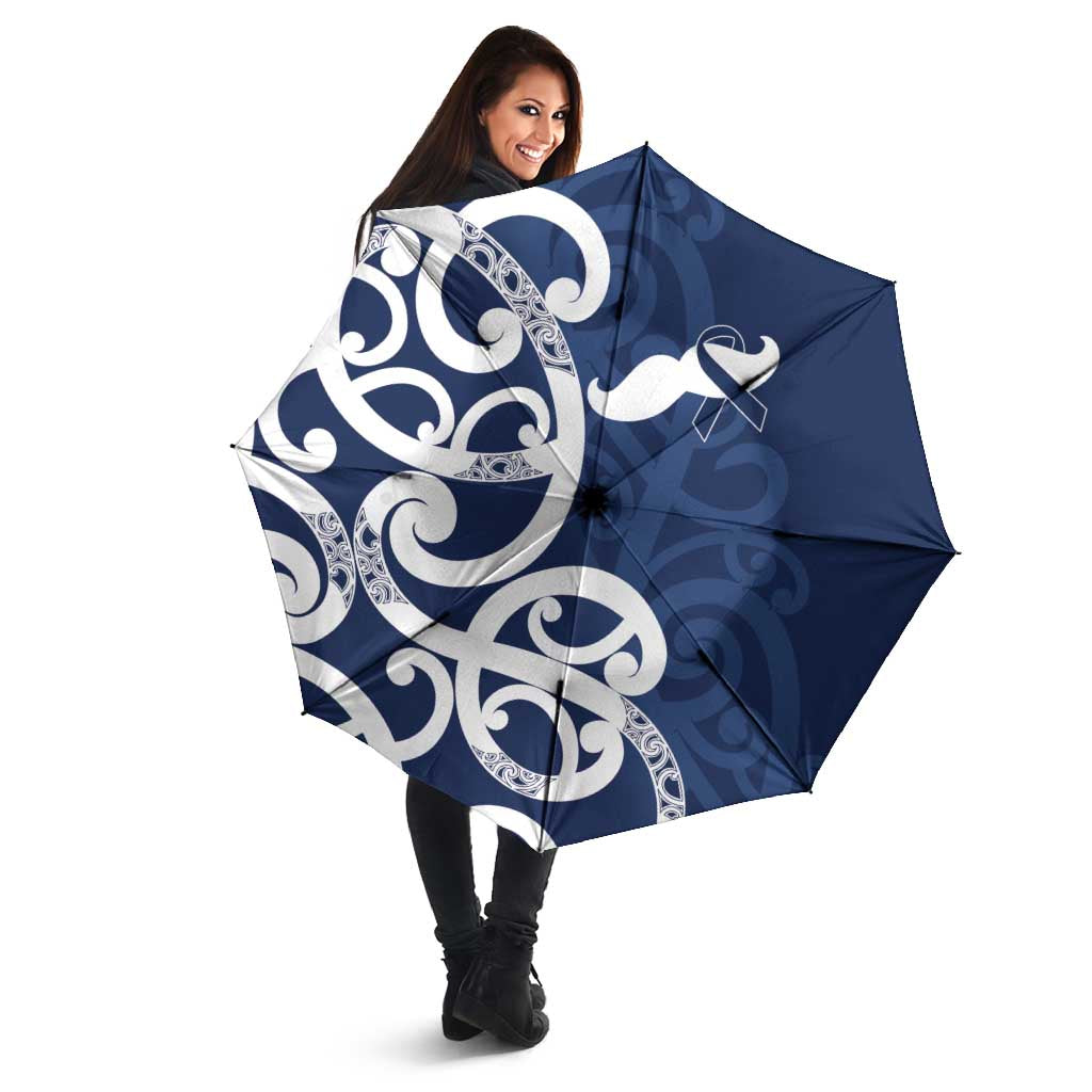 New Zealand Maori Mo Bros Umbrella Blue Ribbon With Koru Kowhaiwhai - Aussie Hoodie