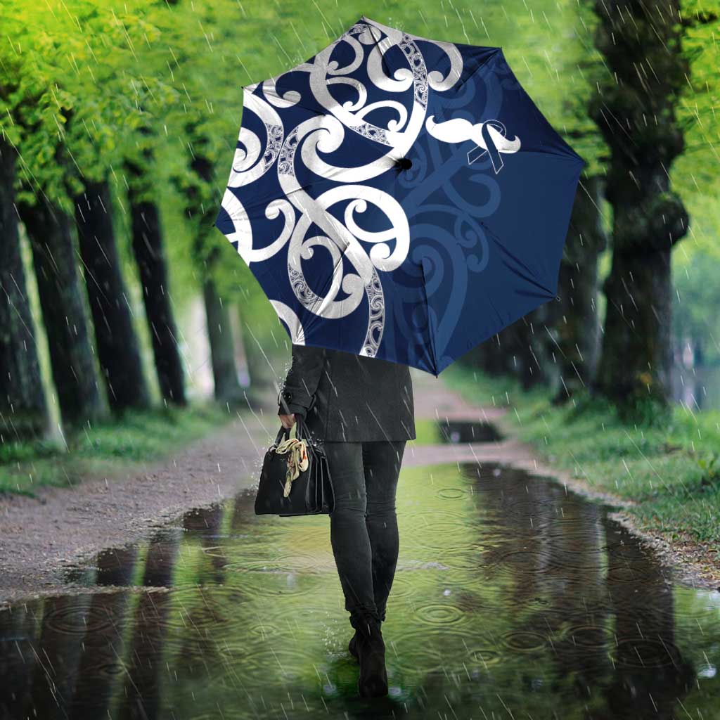 New Zealand Maori Mo Bros Umbrella Blue Ribbon With Koru Kowhaiwhai - Aussie Hoodie