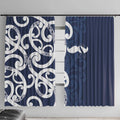 New Zealand Maori Mo Bros Window Curtain Blue Ribbon With Koru Kowhaiwhai - Aussie Hoodie