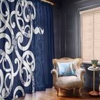 New Zealand Maori Mo Bros Window Curtain Blue Ribbon With Koru Kowhaiwhai - Aussie Hoodie
