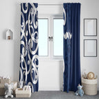 New Zealand Maori Mo Bros Window Curtain Blue Ribbon With Koru Kowhaiwhai - Aussie Hoodie