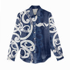 New Zealand Maori Mo Bros Women Casual Shirt Blue Ribbon With Koru Kowhaiwhai - Aussie Hoodie