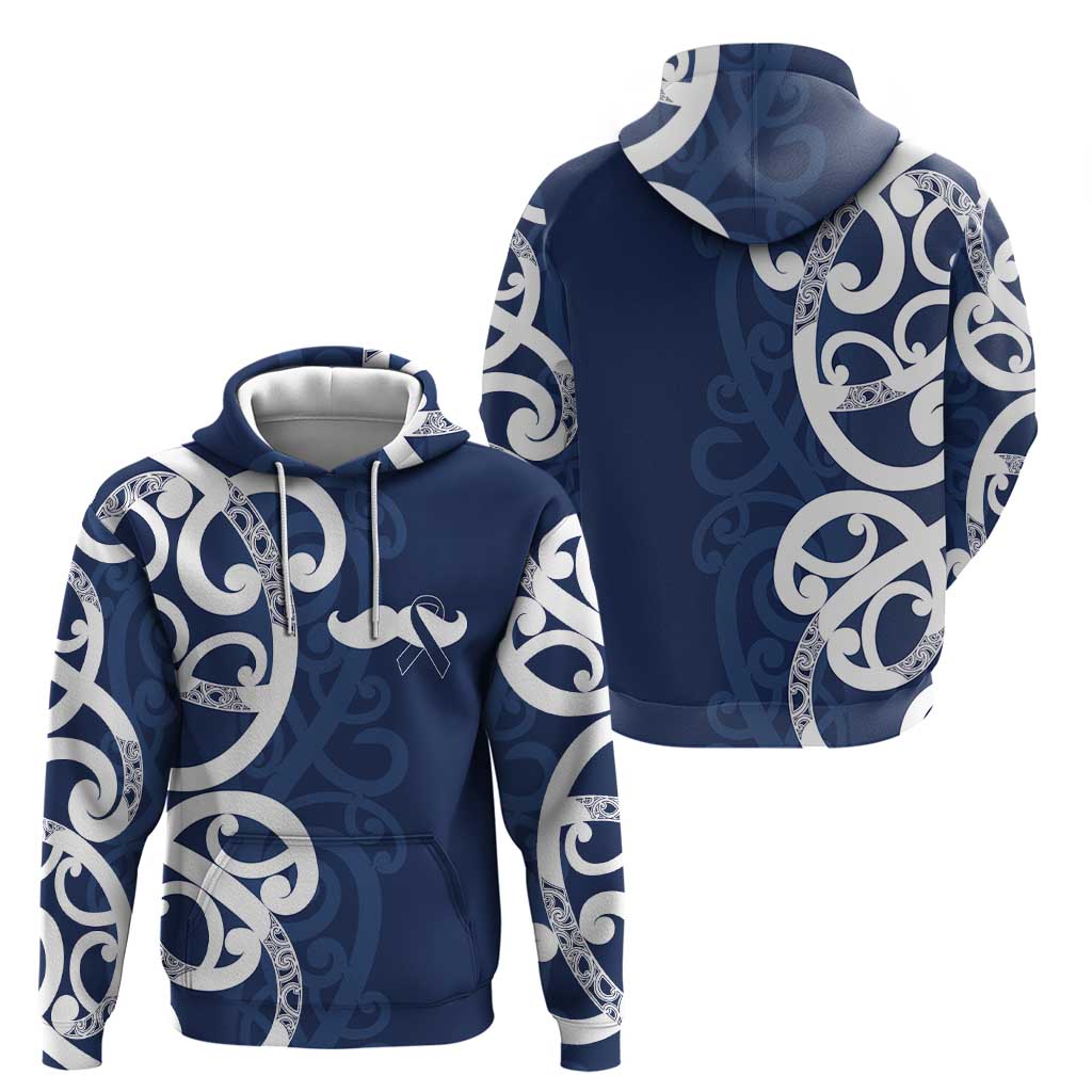 New Zealand Maori Mo Bros Zip Hoodie Blue Ribbon With Koru Kowhaiwhai - Aussie Hoodie