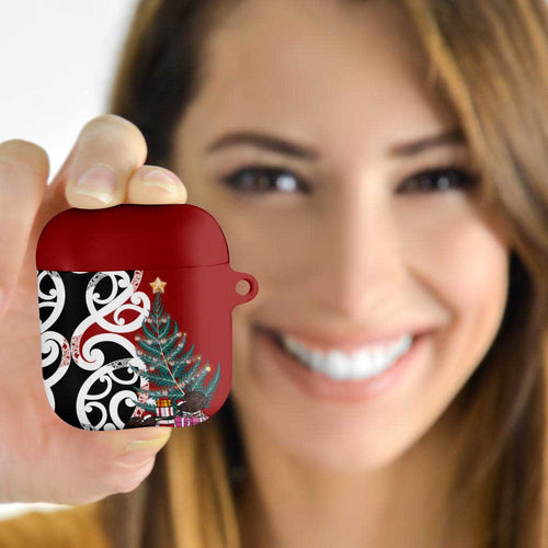 New Zealand Silver Fern Christmas Tree AirPods Case Meri Kirihimete - Aussie Hoodie
