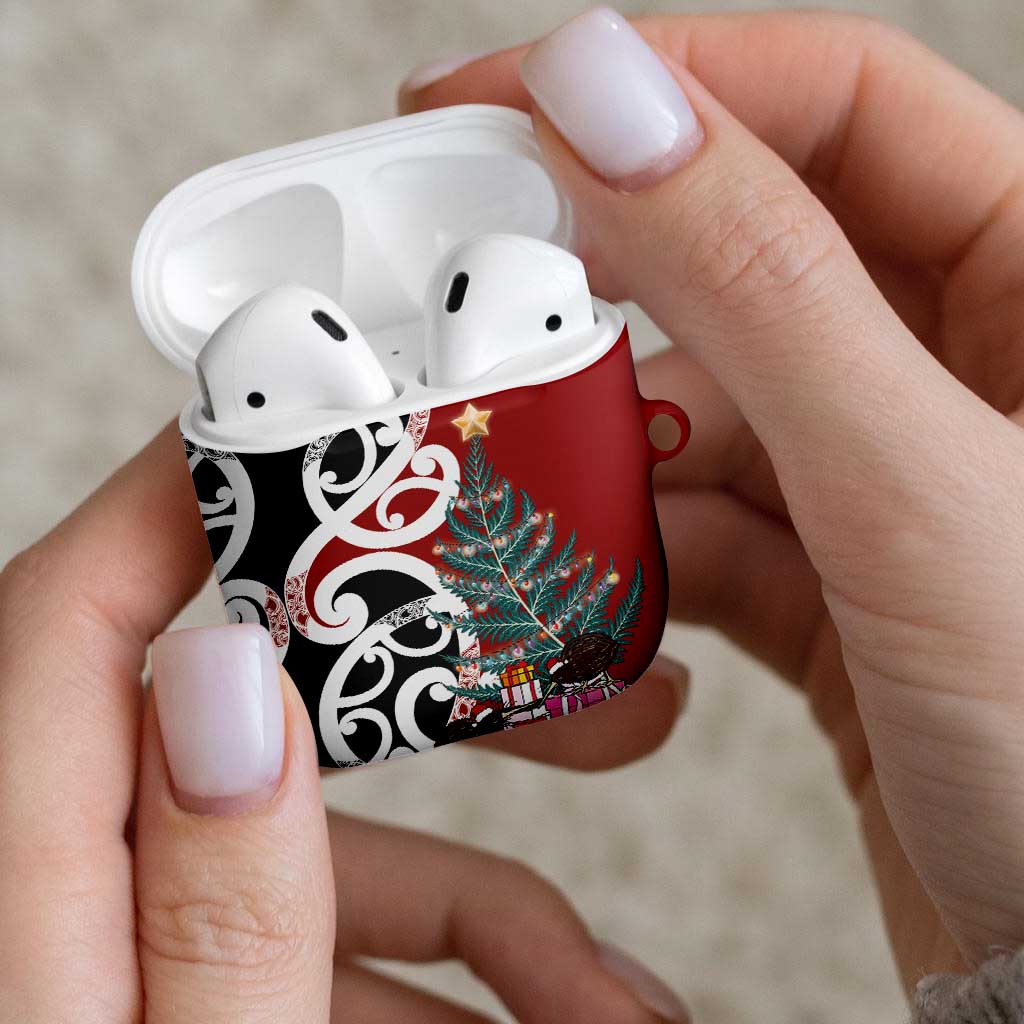 New Zealand Silver Fern Christmas Tree AirPods Case Meri Kirihimete - Aussie Hoodie