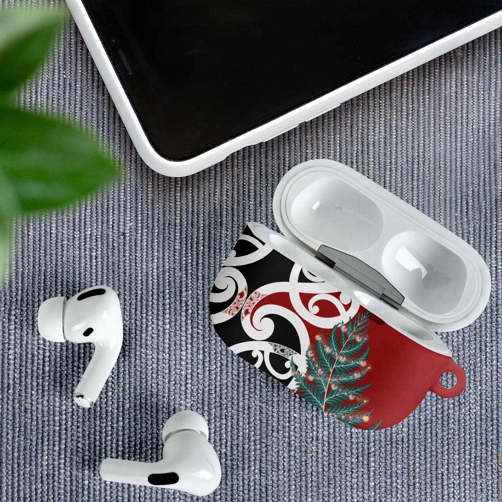 New Zealand Silver Fern Christmas Tree AirPods Case Meri Kirihimete - Aussie Hoodie