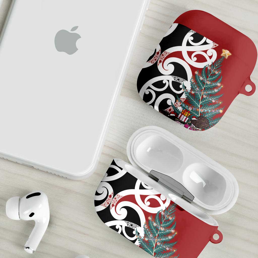 New Zealand Silver Fern Christmas Tree AirPods Case Meri Kirihimete - Aussie Hoodie