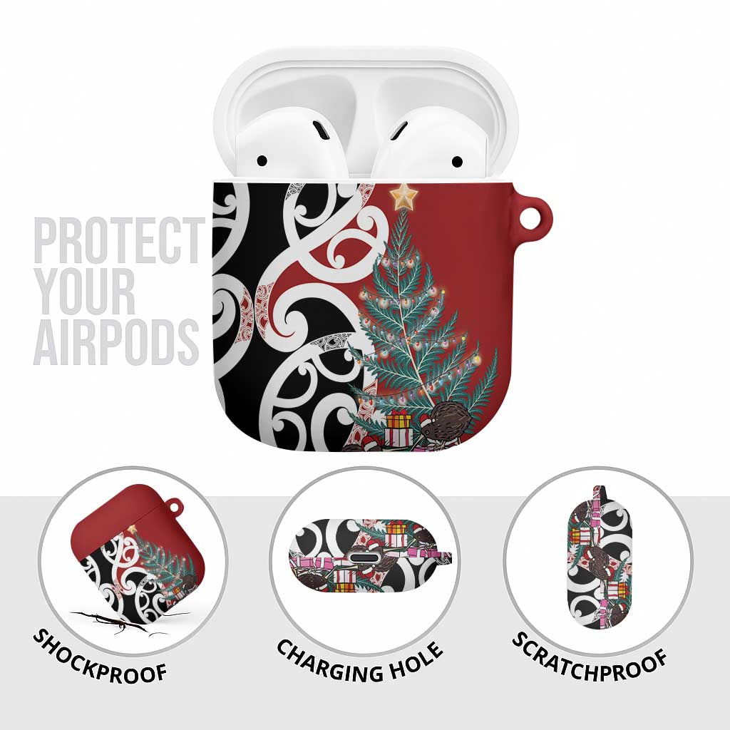 New Zealand Silver Fern Christmas Tree AirPods Case Meri Kirihimete - Aussie Hoodie