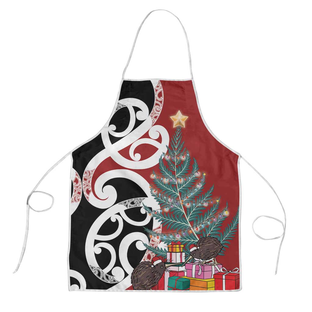 New Zealand Silver Fern Christmas Tree Apron Meri Kirihimete - Aussie Hoodie