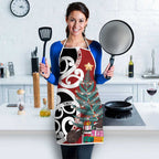 New Zealand Silver Fern Christmas Tree Apron Meri Kirihimete - Aussie Hoodie