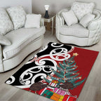 New Zealand Silver Fern Christmas Tree Area Rug Meri Kirihimete - Aussie Hoodie