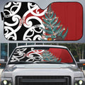 New Zealand Silver Fern Christmas Tree Auto Sun Shade Meri Kirihimete - Aussie Hoodie