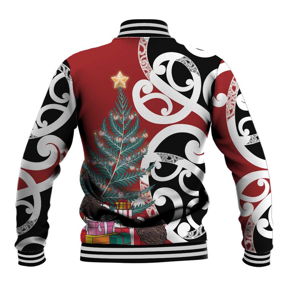 New Zealand Silver Fern Christmas Tree Baseball Jacket Meri Kirihimete - Aussie Hoodie