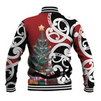 New Zealand Silver Fern Christmas Tree Baseball Jacket Meri Kirihimete - Aussie Hoodie