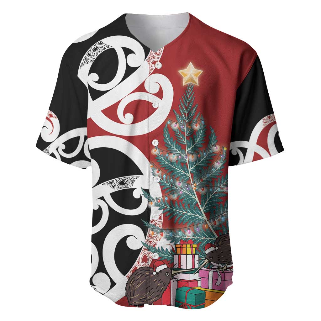 New Zealand Silver Fern Christmas Tree Baseball Jersey Meri Kirihimete - Aussie Hoodie