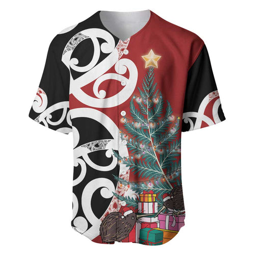 New Zealand Silver Fern Christmas Tree Baseball Jersey Meri Kirihimete - Aussie Hoodie