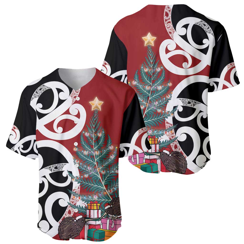 New Zealand Silver Fern Christmas Tree Baseball Jersey Meri Kirihimete - Aussie Hoodie