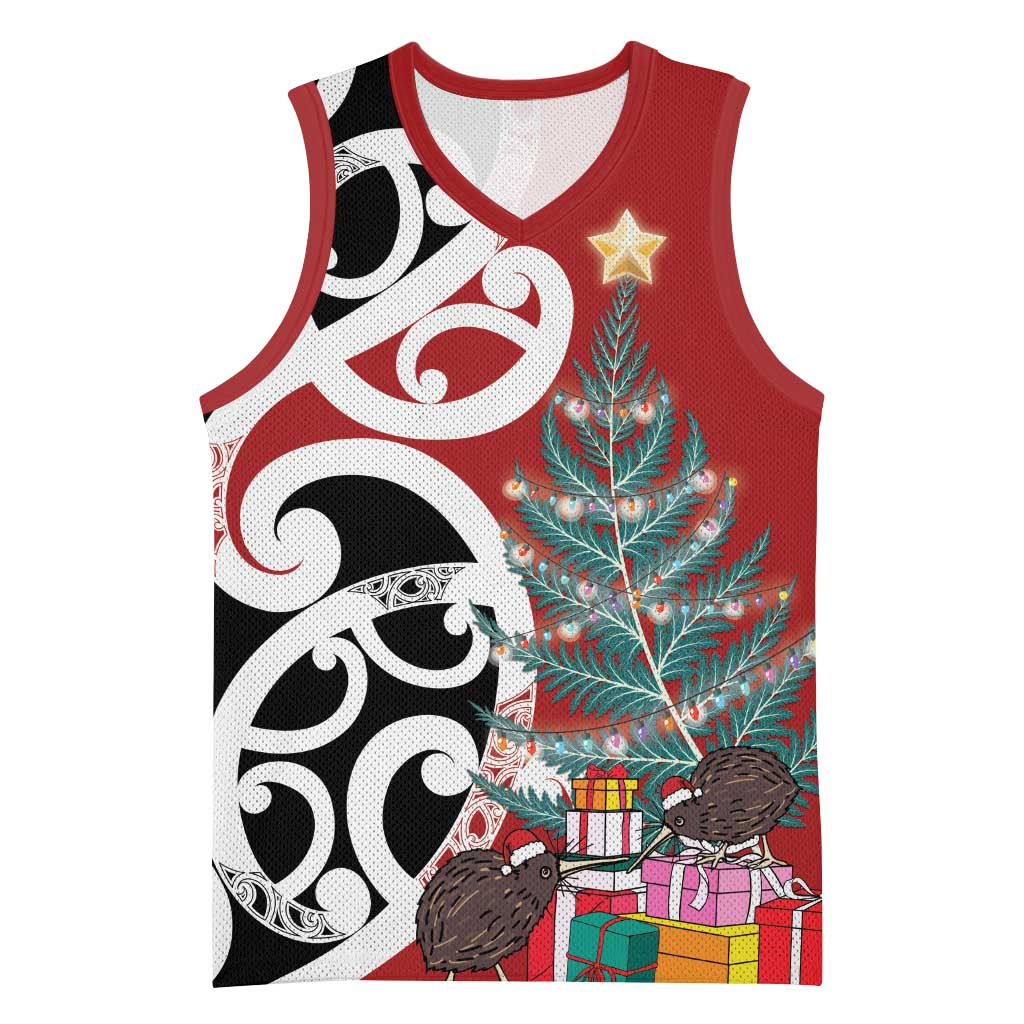 New Zealand Silver Fern Christmas Tree Basketball Jersey Meri Kirihimete - Aussie Hoodie